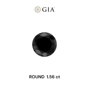 1.56 Carat Round Fancy Black VVS2 Natural Diamond