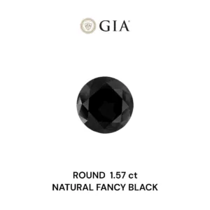 1.57 Carat Round Fancy Black VVS2 Natural Diamond