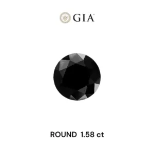1.58 Carat Round Fancy Black VVS2 Natural Diamond