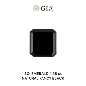 1.58 Carat Square Emerald Fancy Black VVS2 Natural Diamond