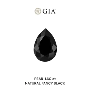 1.6 Carat Pear Fancy Black VVS2 Natural Diamond