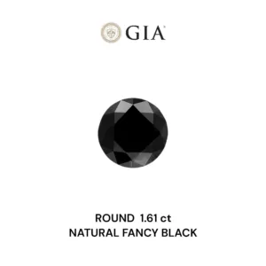 1.61 Carat Round Fancy Black VVS2 Natural Diamond