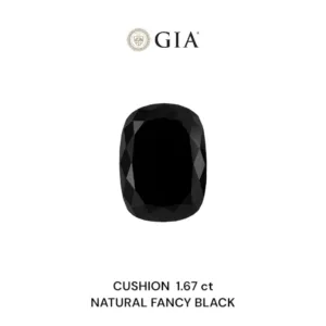 1.67 Carat Cushion Brilliant Fancy Black VVS2 Natural Diamond