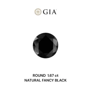 1.67 Carat Round Fancy Black VVS2 Natural Diamond