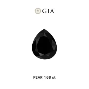 1.68 Carat Pear Fancy Black VVS2 Natural Diamond