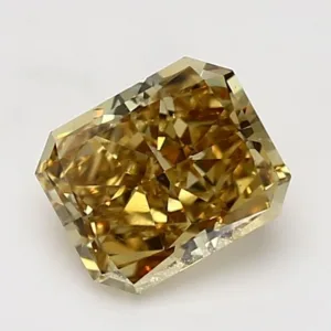 1.68 Carat Radiant Fancy Deep Yellow VS2 Natural Diamond