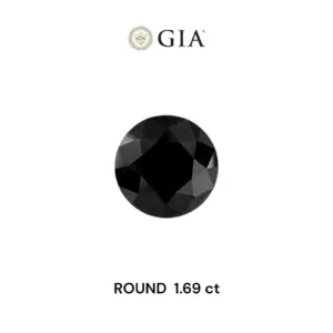 1.69 Carat Round Fancy Black VVS2 Natural Diamond