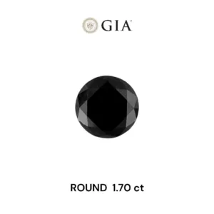 1.7 Carat Round Fancy Black VVS2 Natural Diamond