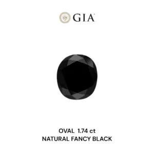 1.74 Carat Oval Fancy Black VVS2 Natural Diamond