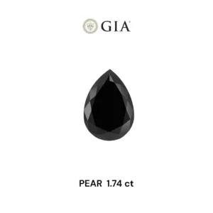 1.74 Carat Pear Fancy Black VVS2 Natural Diamond