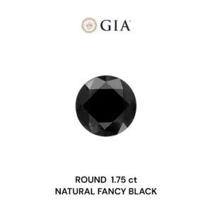 1.75 Carat Round Fancy Black VVS2 Natural Diamond