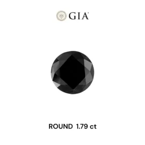 1.79 Carat Round Fancy Black VVS2 Natural Diamond