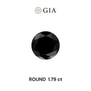 1.79 Carat Round Fancy Black VVS2 Natural Diamond
