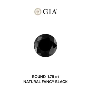 1.79 Carat Round Fancy Black VVS2 Natural Diamond