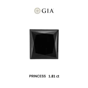 1.81 Carat Princess Fancy Black VVS2 Natural Diamond