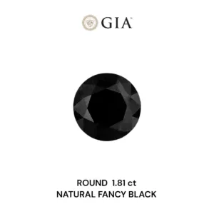 1.81 Carat Round Fancy Black VVS2 Natural Diamond