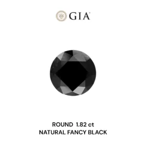 1.82 Carat Round Fancy Black VVS2 Natural Diamond