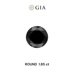 1.85 Carat Round Fancy Black VVS2 Natural Diamond