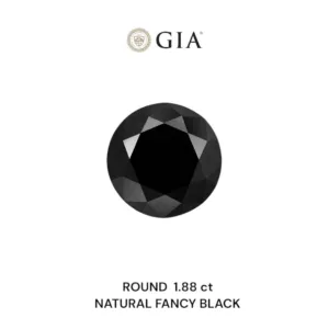 1.88 Carat Round Fancy Black VVS2 Natural Diamond