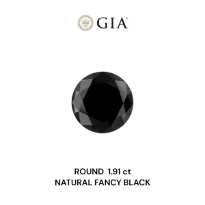 1.91 Carat Round Fancy Black VVS2 Natural Diamond
