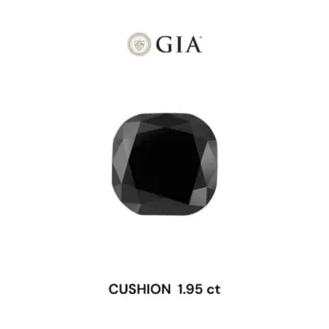 1.95 Carat Cushion Brilliant Fancy Black VVS2 Natural Diamond