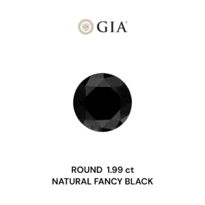 1.99 Carat Round Fancy Black VVS2 Natural Diamond