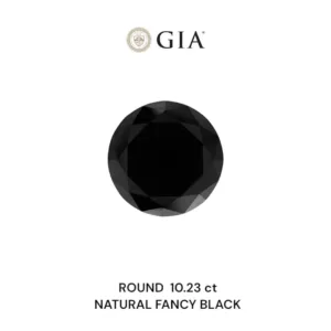 10.23 Carat Round Fancy Black VVS2 Natural Diamond