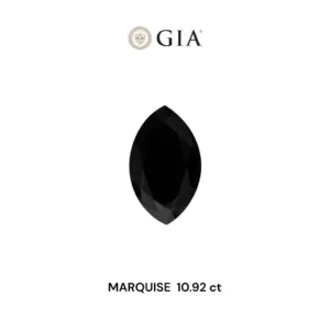 10.92 Carat Marquise Fancy Black VVS2 Natural Diamond