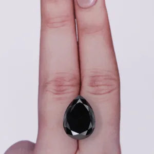 12.14 Carat Pear Black Natural Diamond
