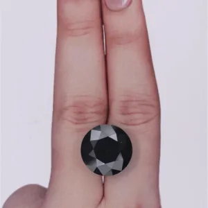 12.16 Carat Round Black Natural Diamond