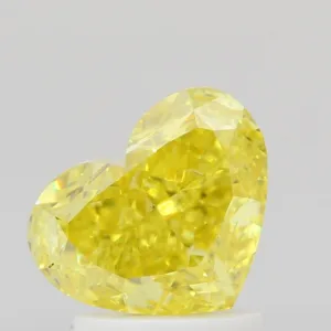 2 Carat Heart Fancy Vivid Yellow SI1 Natural Diamond