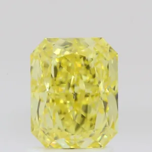 2 Carat Radiant Fancy Intense Yellow SI1 Natural Diamond