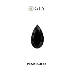 2.01 Carat Pear Fancy Black VVS2 Natural Diamond