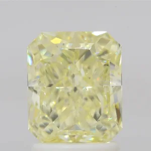 2.01 Carat Radiant Fancy Light Yellow VVS2 Natural Diamond