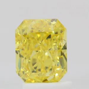 2.01 Carat Radiant Fancy Vivid Yellow VS2 Natural Diamond