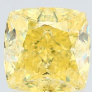 2.02 Carat Cushion Brilliant Fancy Intense Yellow VS1 Natural Diamond