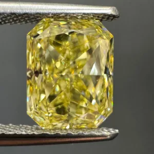 2.03 Carat Radiant Fancy Vivid Yellow VS1 Natural Diamond