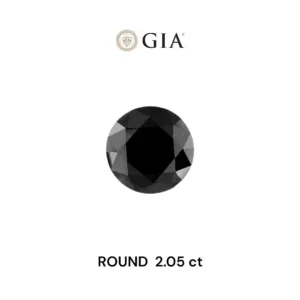 2.05 Carat Round Fancy Black VVS2 Natural Diamond