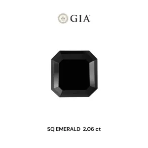 2.06 Carat Square Emerald Fancy Black VVS2 Natural Diamond
