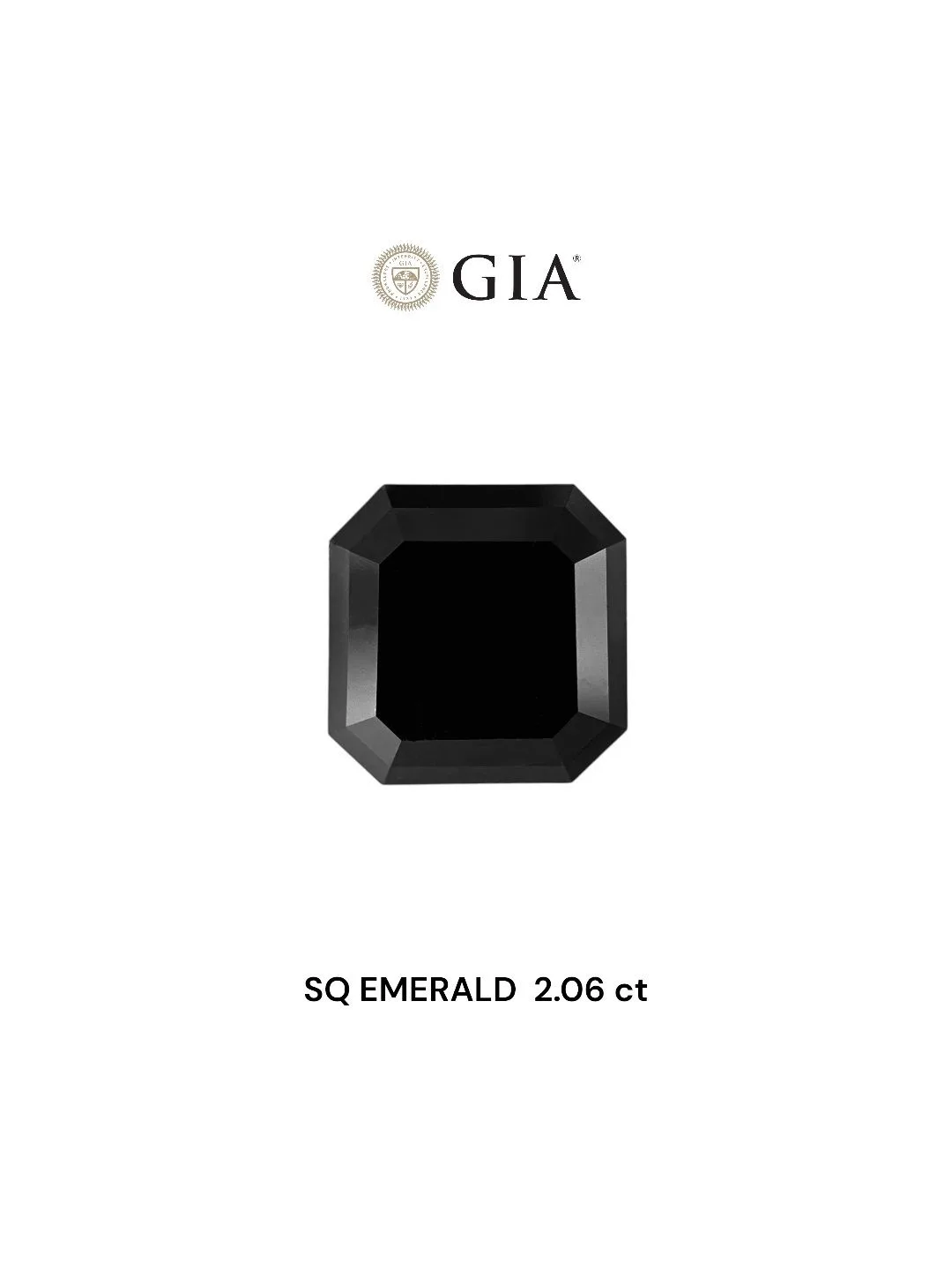 2.06 Carat Square Emerald Fancy Black VVS2 Natural Diamond 1 2.06 Carat Square Emerald Fancy Black VVS2 Natural Diamond