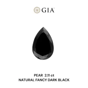 2.11 Carat Pear Fancy Dark Black VVS2 Natural Diamond