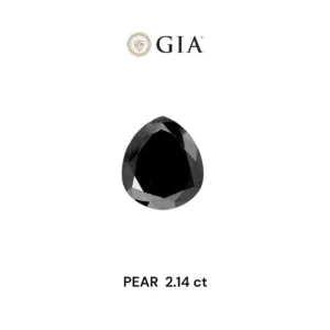 2.14 Carat Pear Fancy Black VVS2 Natural Diamond