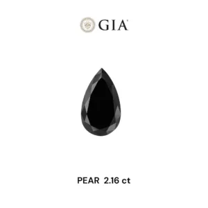 2.16 Carat Pear Fancy Black VVS2 Natural Diamond
