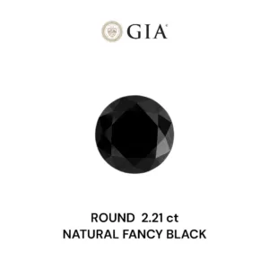 2.21 Carat Round Fancy Black VVS2 Natural Diamond