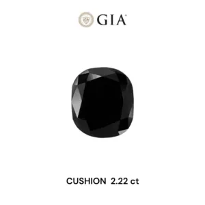 2.22 Carat Cushion Brilliant Fancy Black VVS2 Natural Diamond