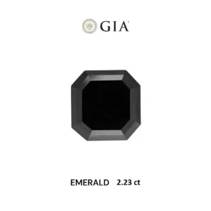2.23 Carat Square Emerald Fancy Black VVS2 Natural Diamond