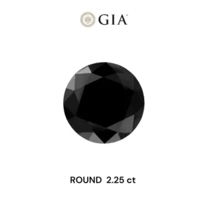 2.25 Carat Round Fancy Black VVS2 Natural Diamond