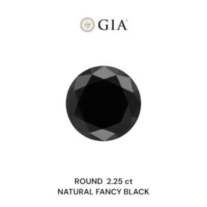 2.25 Carat Round Fancy Black VVS2 Natural Diamond