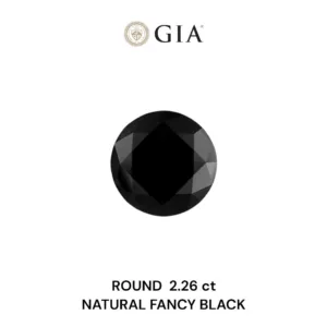 2.26 Carat Round Fancy Black VVS2 Natural Diamond