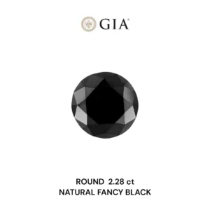 2.28 Carat Round Fancy Black VVS2 Natural Diamond